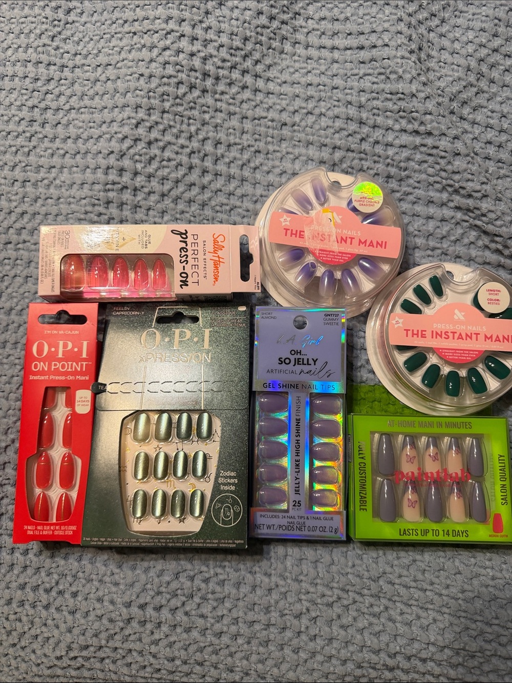 7 Packs Press On Glue  Nails OPI Olive June